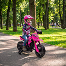 Moto Elettrica per Bambini 3-8 Anni con 12V Doppi Motori Rotelle e Clacson 3 km/h Capacità 30kg Rosa      