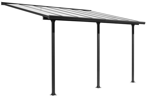 acquista Tettoia 2,95x4,2 m in Alluminio Bianco Copertura in Policarbonato Grigio