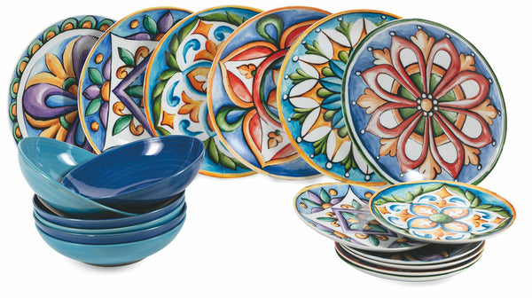 sconto Tafelservice 18 Teile aus Porzellan und Steingut Villa d'Este Home Tivoli Le Maioliche