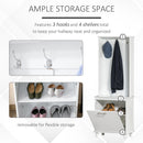 Mobile per Ingresso con Appendiabiti 60x35x169 cm in Legno MDF Bianco