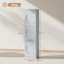 Armadio per Ufficio 45x38x180 cm a 3 Porte Indipendenti con Serratura e 2 Chiavi in Acciaio Grigio Chiaro      