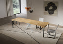 Consolle Allungabile 90-300x40x77 cm Saki Quercia Natura Gambe Bianche 