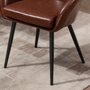 Sedia Imbottita 61x58x74 cm in Similpelle Marrone