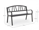 Panca 2 Posti 123x57x87h cm Janelle Antracite 