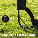 Porta da Calcio Pop-Up Pieghevole 150x110x110 cm con Borsa di Trasporto in Vetroresina Giallo      