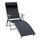Relax-Sonnenliege aus Metall, zusammenklappbar, 137 x 63,5 x 100,5 cm, schwarz
