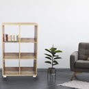 Libreria in legno 60x24xH99 cm a caselle con 6 ripiani dotata di piedini Rovere