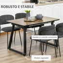 Tavolo Allungabile 120-160x80x76 cm Max 4-6 Persone in MDF e Metallo color Legno