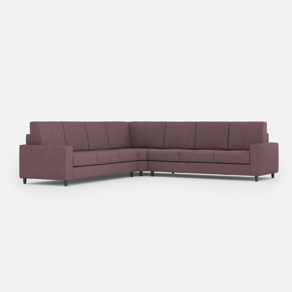 acquista Divano Angolare 7 Posti 286x286x85 cm Sakar in Tessuto Prugna