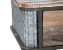 Comodino Bronxs 47,5x36,5x63,5 cm in Ferro e Legno di Abete Nero e Grigio