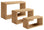 Set 3 Mensole da Parete Rettangolare in Fibra di Legno Trittico Rovere Tabacco