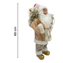 Babbo Natale Abito Rosa Glitter H60 cm con Mini Lucciole e Suoni