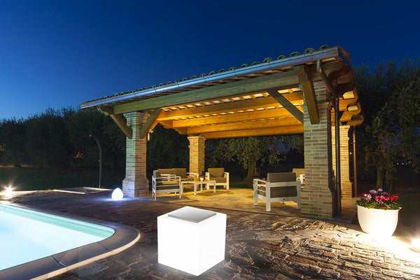 Pouf da Giardino Luminosto 50x50 cm con Cuscino in Resina Arkema Iris Comfort SL prezzo