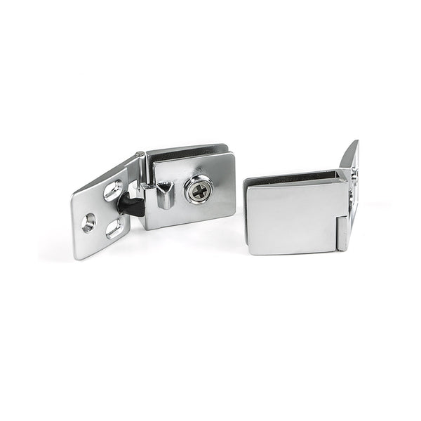 Emuca Scharnier für Glastür Mittelfeststellung 4-5mm stark Chrom matt 2 Stück online