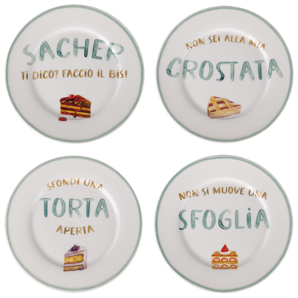 Set 4 Piattini Dolce Ø19x1,5 cm in New Bone China VdE Tivoli 1996 Le Travisate Bianco online