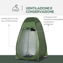 Tenda da Doccia Pop Up Impermeabile 126x124x189 cm con Porta a Cerniera Verde Scuro   