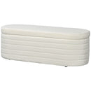 Panca Fondoletto con Vano Contenitore 116x41x40,5 cm in Tessuto Teddy Crema  