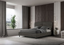 Letto Matrimoniale con Alzata Comoda Imbottito in Microfibra Nandy Grigio Varie Misure