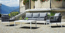 Set Salotto da Giardino in Alluminio Divano 2 Poltrone e Tavolino Vorghini Goteborg