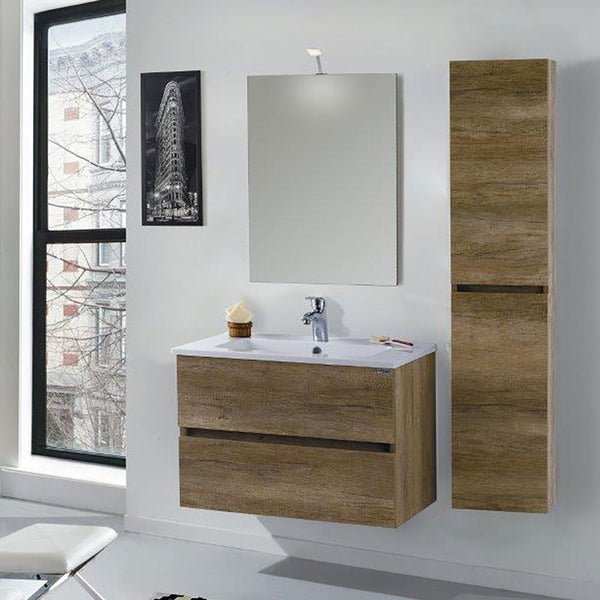 acquista Badezimmer-Hängeschrank mit Säule Mazzoni Maiorca Light Light Walnut Ash