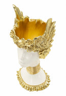 Scultura Athena 15x14,5x32 cm in Resina Bianco e Oro      