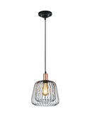 Lampada a Sospensione da Interno  E27 in Metallo Nero