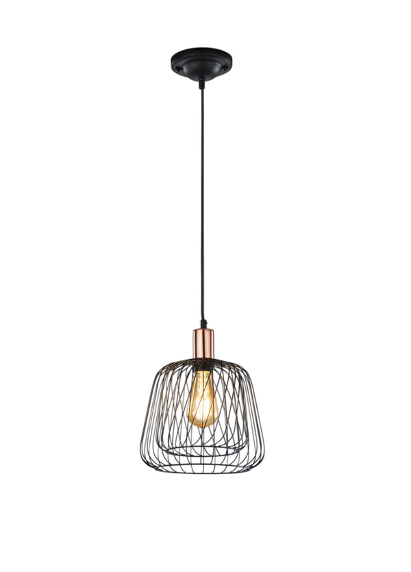 online Innenpendelleuchte E27 aus schwarzem Metall