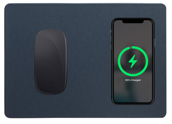 sconto Mauspad 20,5x30,5x0,5 cm mit Mitternachtsblauer kabelloser Ladestation