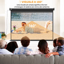 Telo Proiettore 100"" Regolabile con Telecomando Formato 4:3 203x152 cm Nero