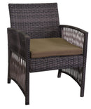 Set Salotto da Giardino Divano 2 Poltrone e Tavolino in Polyrattan Durango Marrone