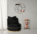 Poltrona Paris Space Nero/Oro Ø84x72 cm in Legno e Spugna Nero e Oro