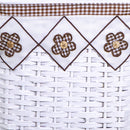 Set 2 Ceste Portabiancheria in rattan bianco fodera Claudio marrone rettangolare 
