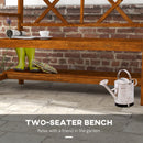 Panchina da Giardino 2 Posti in Legno con Ripiano e Braccioli 125x58x88cm Legno