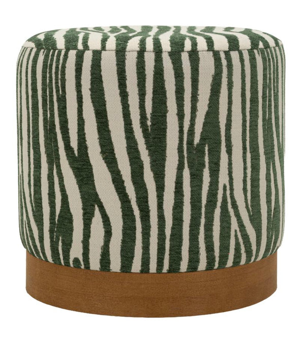 Puff Savana Verde Ø40x40 cm in Compensato e Spugna e Poliestere Verde e Marrone prezzo