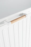 Baule Contenitore da Esterno 141,6x72x70h cm Apertura Facile e Ruote in Alluminio Ocean S Bianco 