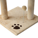 Albero Tiragraffi a 4 Livelli con Giocattoli Beige 40x40x114 cm 