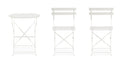 Set 3 Pezzi Bistrot da Giardino con Tavolo e 2 Sedie in Acciaio Verniciato Austin Bianco  