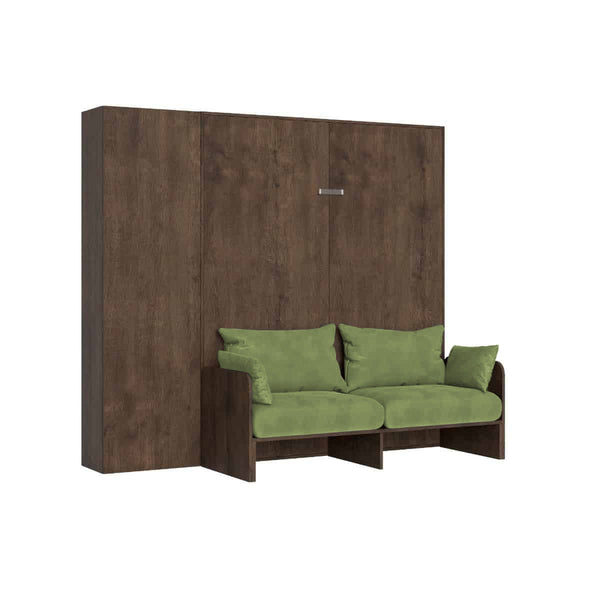 online Letto Matrimoniale A Scomparsa 160 Kentaro Con Divano E Colonna Noce e Verde