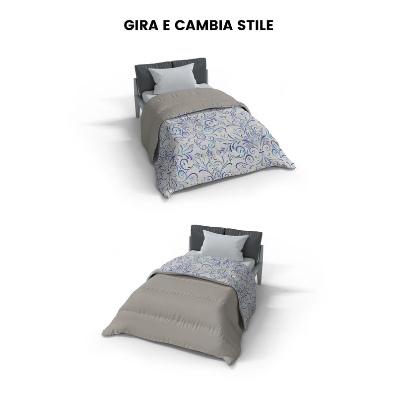 Trapunta Invernale Stampata in Microfibra 300gr Double Face Ornato Tex Varie Misure