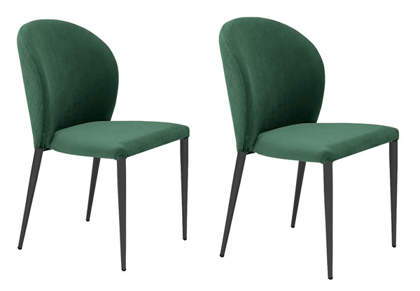 prezzo Set 2 sedie Imbottite 45x58x86,5 cm In Tessuto Tiffany Ghibili Lux Verde Smeraldo