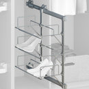 Porta Scarpe Estraibile per Armadio 3 Ripiani in Acciaio e Plastica Emuca Grigio Metallizzato