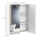 Pensile da Bagno 2 Ante Specchio in MDF 60x15x75 cm  Morning Bianco
