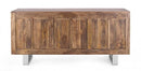 Credenza 2 Ante 3 Cassetti 160x45x75 cm in Legno Marrone