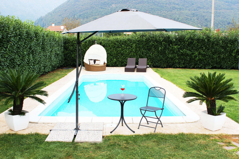 Ombrellone da Giardino Zenith Decentrato Ø3 m in Acciaio Grigio