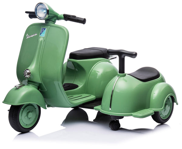 Piaggio Vespa con Sidecar Small Elettrica 6V per Bambini Verde Seconda Scelta sconto