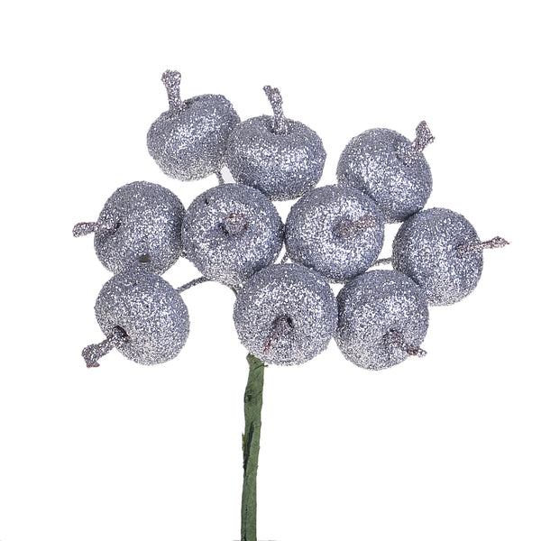 Set mit 24 Glitzer-Apfelpicks H12,5 cm Silber online