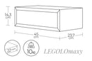Mensola da Parete 1 Cassetto 45x13,4x23,7 cm in Fibra di Legno Lego Maxi Nero