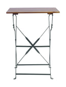 Set Tavolo e 2 Sedie da Giardino Pieghevoli Bistrò in Ferro e Legno di Acacia