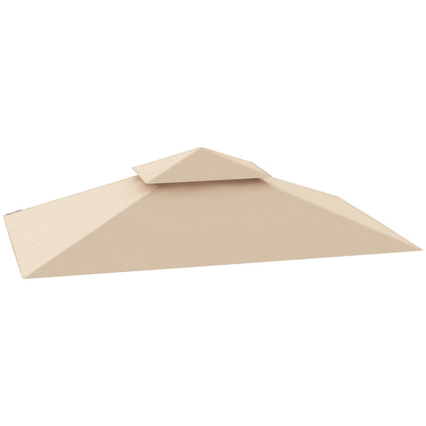 Copertura per Gazebo da Giardino 244x152 cm a 2 Livelli in Poliestere 160gsm Beige prezzo