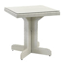 Tavolino da Giardino in Polyrattan Quadrato 70x70x75cm Adila Bianco Ghiaccio